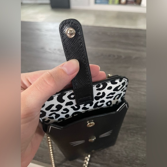 Kate Spade Leather Meow Cat Phone Crossbody Purse - Picture 7 of 10
